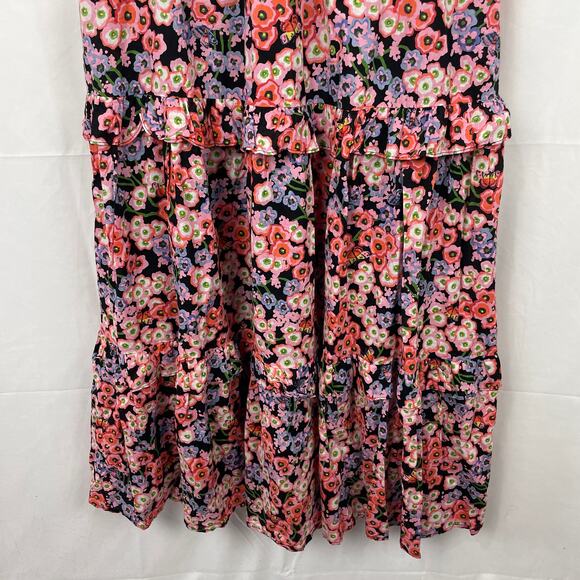 Banjanan Women's Twiggy Floral Monach Pink Tiered Maxi Dress Size S - Picture 3 of 10